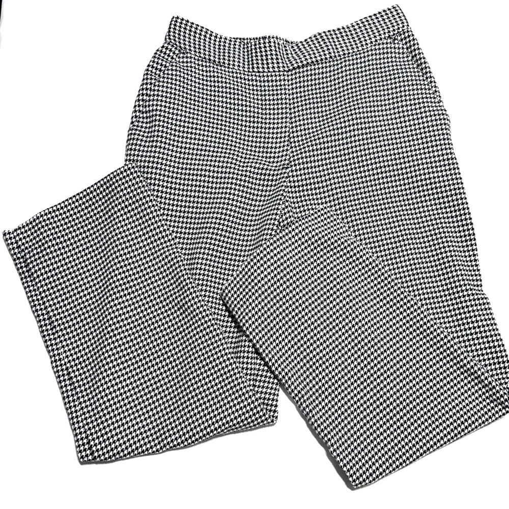 Zara Basic Black Houndstooth Pull On Straight Leg… - image 1